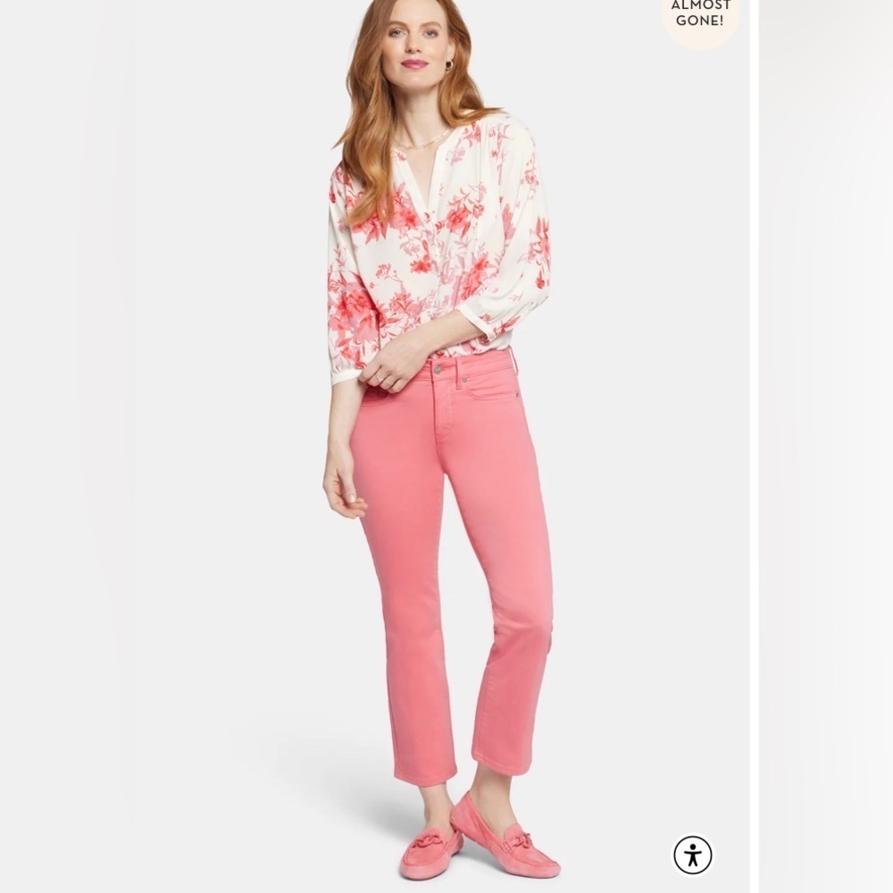 NYDJ Marilyn Straight Ankle Length Pink Punch Size 12 NWT